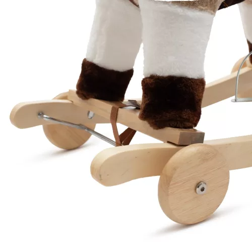 Hintaló dallammal és kerekekkel, Baby Mix, barna