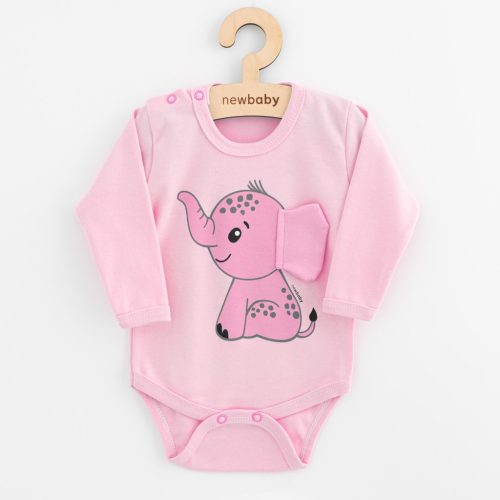 Baba hosszú ujjú body New Baby Happy Elephant pink