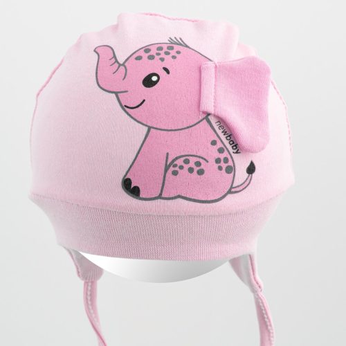 Pamut baba sapka New Baby  Happy Elephant pink