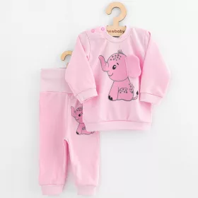   Baba együttes póló és szabadidő nadrág New Baby Happy Elephant pink