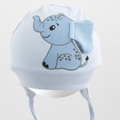 Pamut baba sapka New Baby  Happy Elephant blue