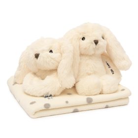   Ajándékszett Baby Mix – fehér nyuszi csörgővel és takaróval