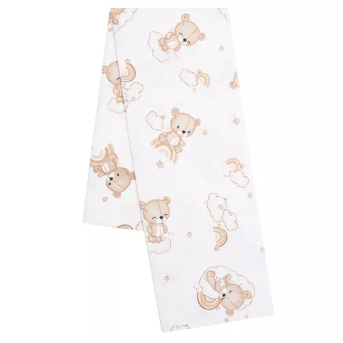 Flanel pelenka nyomtatott mintával New Baby maci fehér