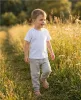 Baba pamut szett póló és nadrág New Baby Kindergarten világos szürke