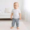 Baba pamut szett póló és nadrág New Baby Kindergarten kék-szürke