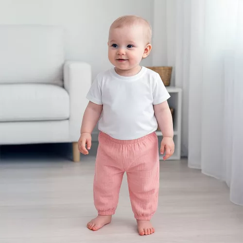 Baba pamut szett póló és nadrág New Baby Kindergarten rózsaszín