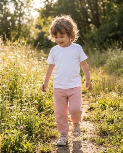 Baba pamut szett póló és nadrág New Baby Kindergarten rózsaszín