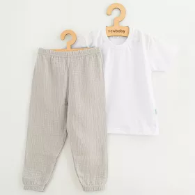   Baba pamut szett póló és nadrág New Baby Kindergarten világos szürke