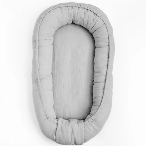 Muszlin babafészek kisbabák számára New Baby light grey