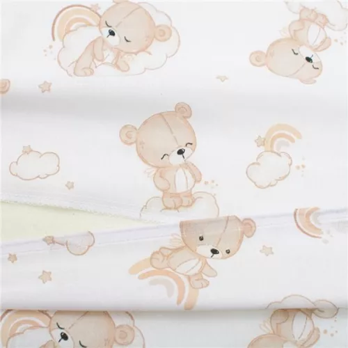 Baba párna huzat- ék alakú New Baby BASIC fehér 30x37 cm bear beige