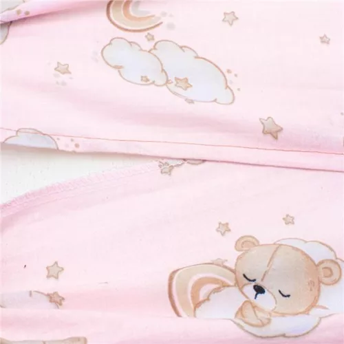 Baba párna huzat- ék alakú New Baby BASIC fehér 30x37 cm bear pink
