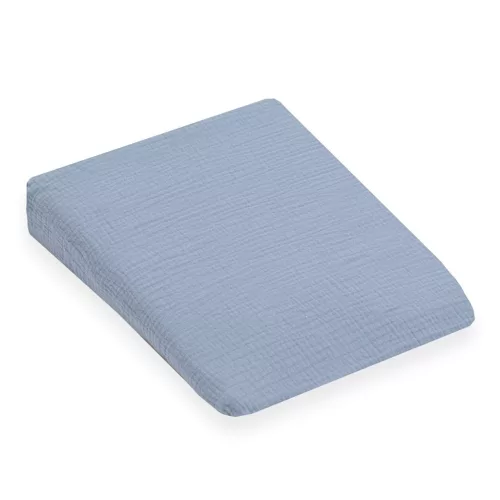 Muszelin Baba párna huzat- ék alakú New Baby STANDARD 30x37 cm blue