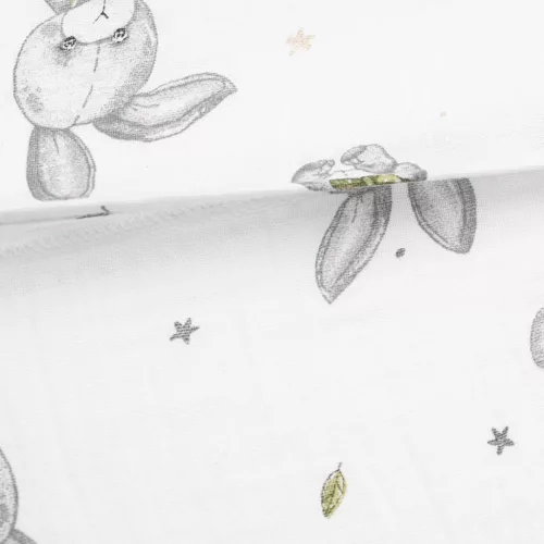 Muszelin Baba párna huzat- ék alakú New Baby STANDARD 30x37 cm bunny
