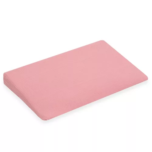 Muszelin Baba párna huzat- ék alakú New Baby STANDARD 59x37cm pink