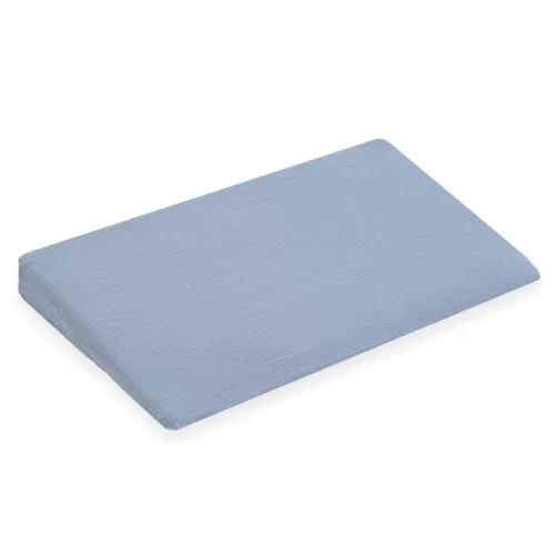 Muszelin Baba párna huzat- ék alakú New Baby STANDARD 59x37cm  blue