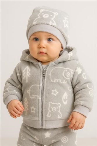 Baba bélelt Wellsoft téli kapucnis pulóver New Baby Winter times