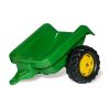 Pedálos traktor rakodóval és pótkocsival Rolly Kid John Deere zöld