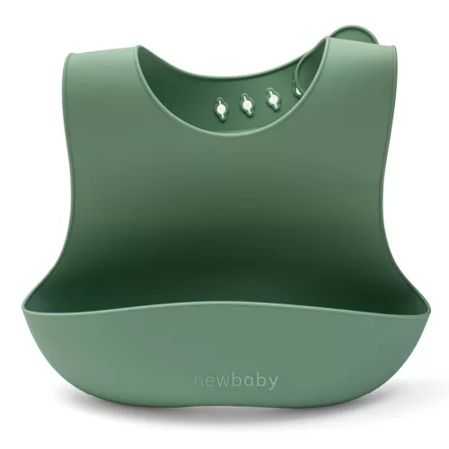 New Baby zöld színű szilikon étkészlet gyerekeknek