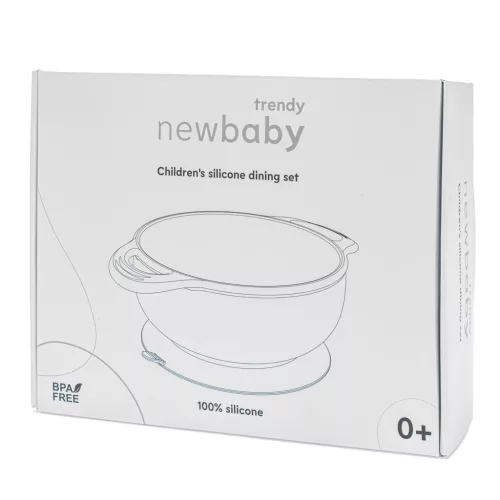 New Baby zöld színű szilikon étkészlet gyerekeknek