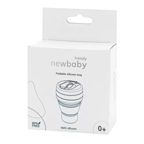 Szilikon Összecsukható Bögre 350 ml 2 az 1-ben New Baby - Szürke
