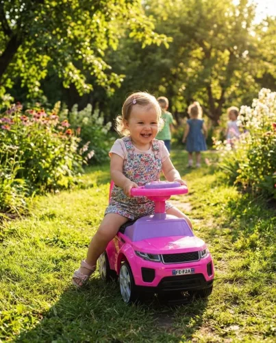 Baby Mix Prime SUV bébitaxi rózsaszín bőrből