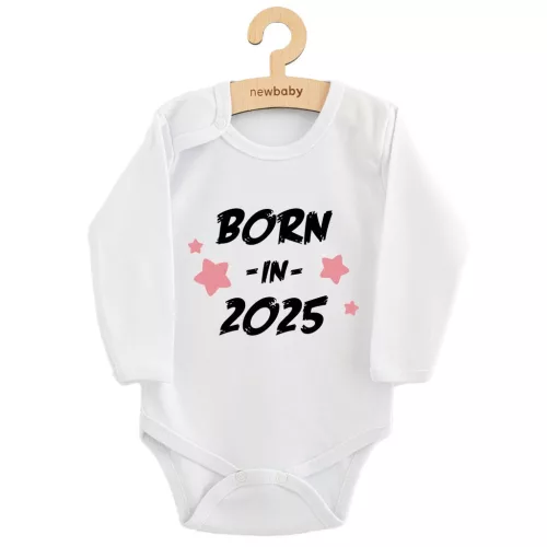 Gyermekek body nyomtatással New Baby BORN IN 2025 pink