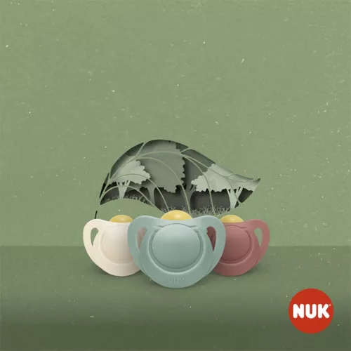 NUK For Nature latex cumi 0–6 h 2 db box zöld