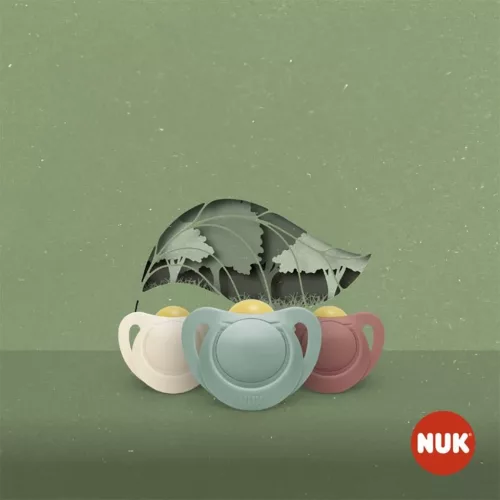 NUK For Nature latex cumi  6-18 h 2 db box zöld