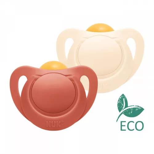 NUK For Nature latex cumi 0–6 h 2 db box piros