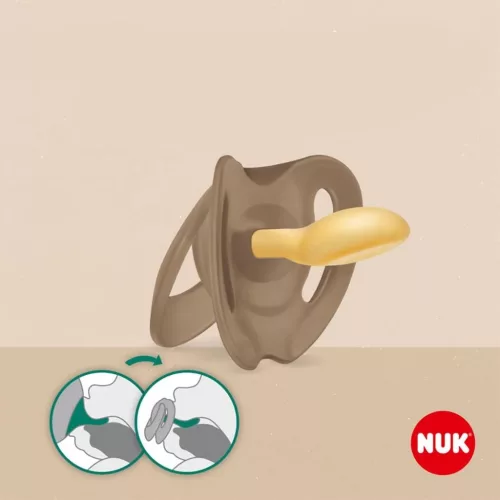 NUK For Nature latex cumi 0–6 h 2 db box piros
