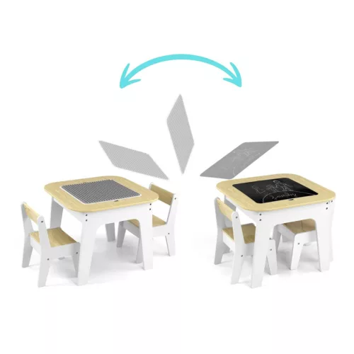 Gyerekasztal és szék Milly Mally Olaf Blocks White