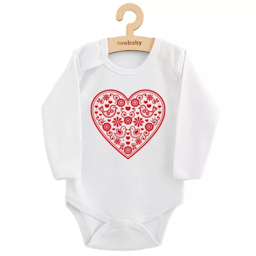 Baba body nyomtatással New Baby Népi minta piros szív