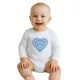 Baba body nyomtatással New Baby Népi minta kék szív