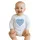 Baba body nyomtatással New Baby Népi minta kék szív