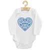 Baba body nyomtatással New Baby Népi minta kék szív