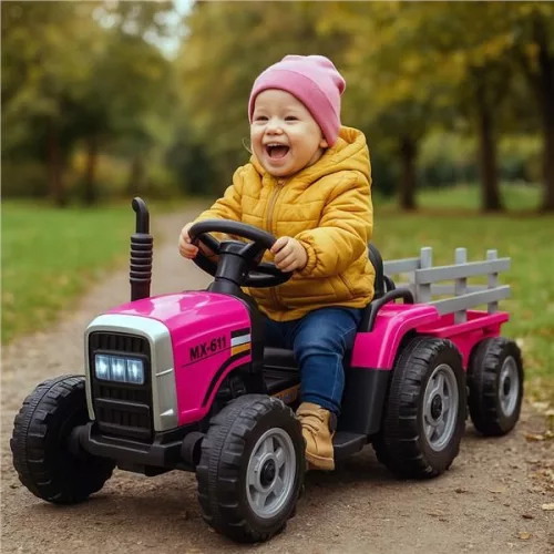 Baby Mix Erick elektromos traktor távirányítóval rózsaszín
