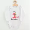 Baba body nyomtatással New Baby My first birthday pink