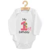 Baba body nyomtatással New Baby My first birthday pink