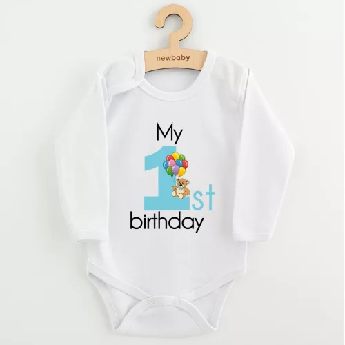 Baba body nyomtatással New Baby My first birthday blue