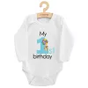 Baba body nyomtatással New Baby My first birthday blue