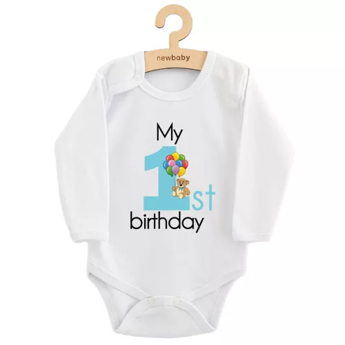 Baba body nyomtatással New Baby My first birthday blue