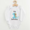 Baba body nyomtatással New Baby My first birthday blue
