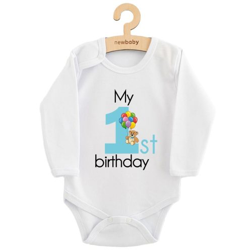 Baba body nyomtatással New Baby My first birthday blue
