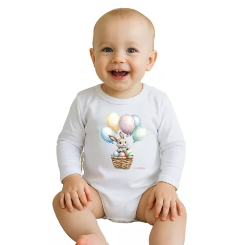 Baba body nyomtatással New Baby Nyuszi léggömbökkel