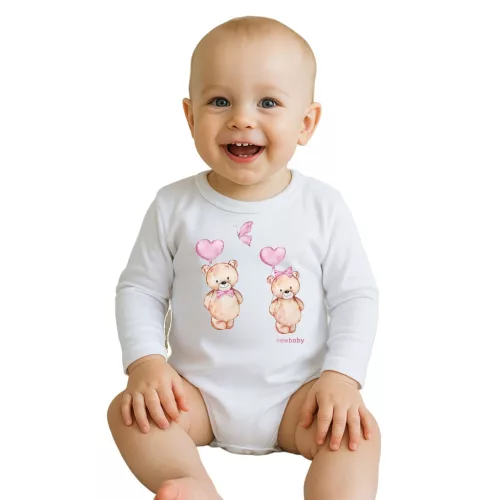 Baba body nyomtatással New Baby Love Bears