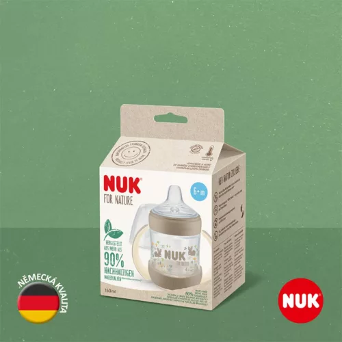 Baba tanuló itatópohár NUK for Nature hőmérséklet-jelzővel 6-18h zöld