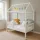 Gyermek ház alakú ágy korláttal és ágyráccsal New Baby CASTELLO 160x80 cm fehér
