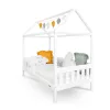 Gyermek ház alakú ágy korláttal és ágyráccsal New Baby CASTELLO 160x80 cm fehér