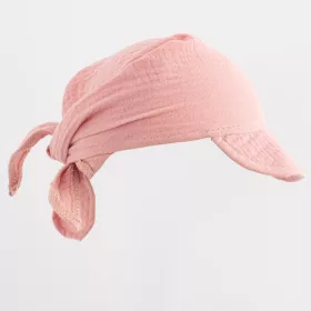 Nyári muszlin baba fejkendő napellenzővel New Baby pink