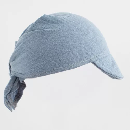Nyári muszlin baba fejkendő napellenzővel New Baby blue
